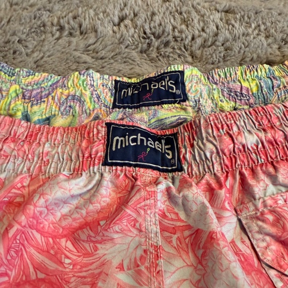 Michael's Swimwear Men's Swim Trunks Shorts Colorful Summer Bundle of 2 Large - Picture 13 of 13